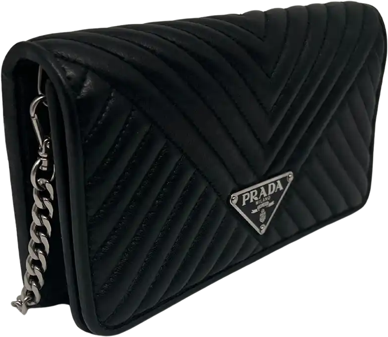 Prada Prada Wallet on Chain Mini Bandoliera Nero Purse / very good Zwart