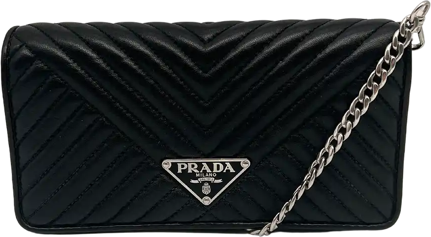 Prada Prada Wallet on Chain Mini Bandoliera Nero Purse / very good Zwart