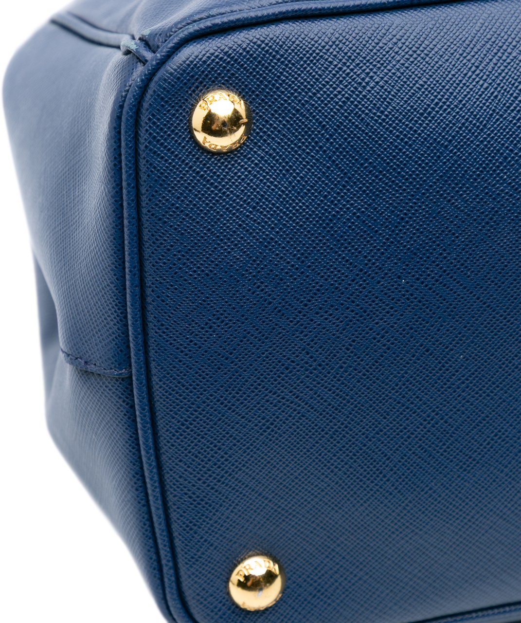 Prada Large Saffiano Lux Galleria Double Zip Tote Blauw