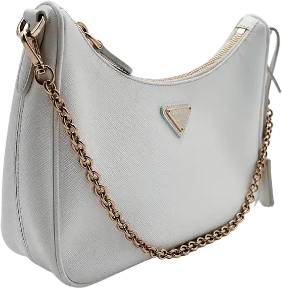 Prada Prada Re-Edition 2005 Handbag Saffiano Leather White Fullset / very good Wit