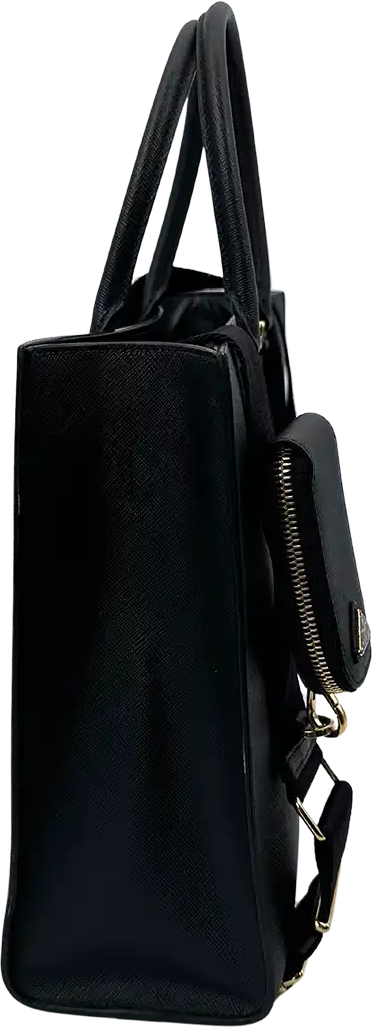 Prada Prada Large Tote Bag Saffiano Leather Black / Very Good Zwart