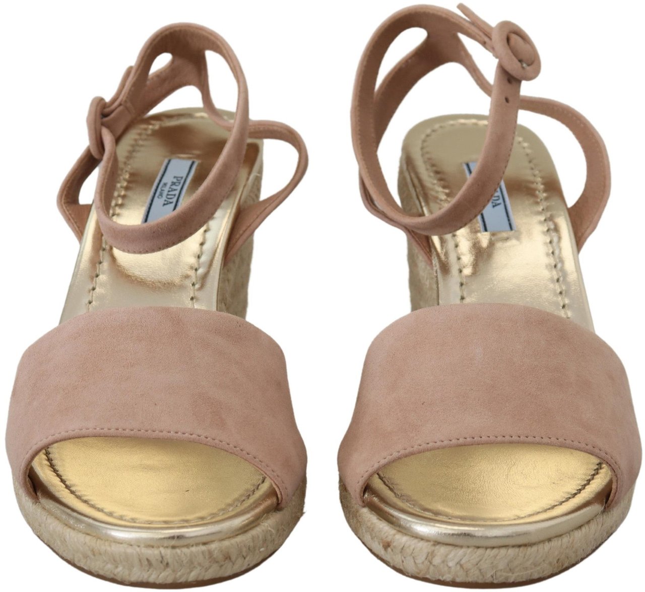 Prada Pink Suede Leather Ankle Strap Sandals Roze