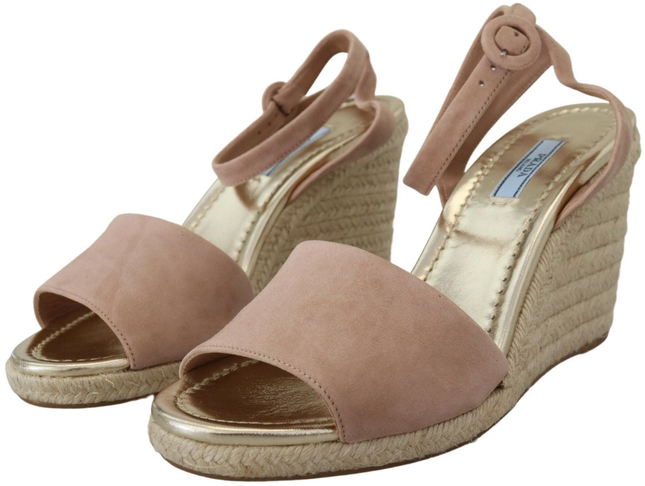 Prada Pink Suede Leather Ankle Strap Sandals Roze
