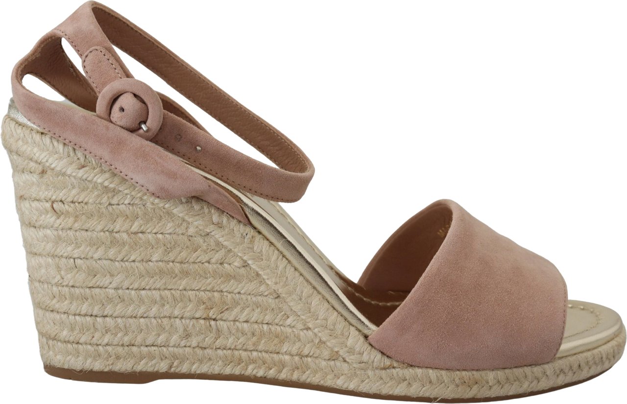 Prada Pink Suede Leather Ankle Strap Sandals Roze