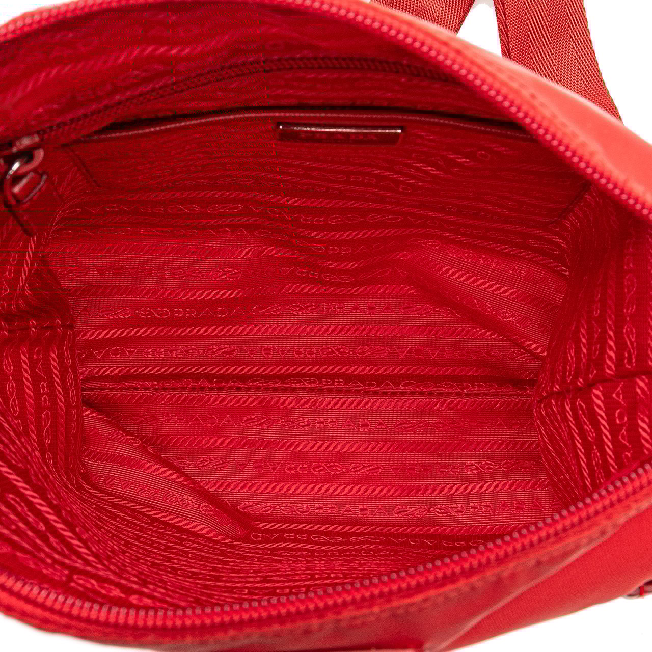 Prada Tessuto Zip Top Crossbody Rood