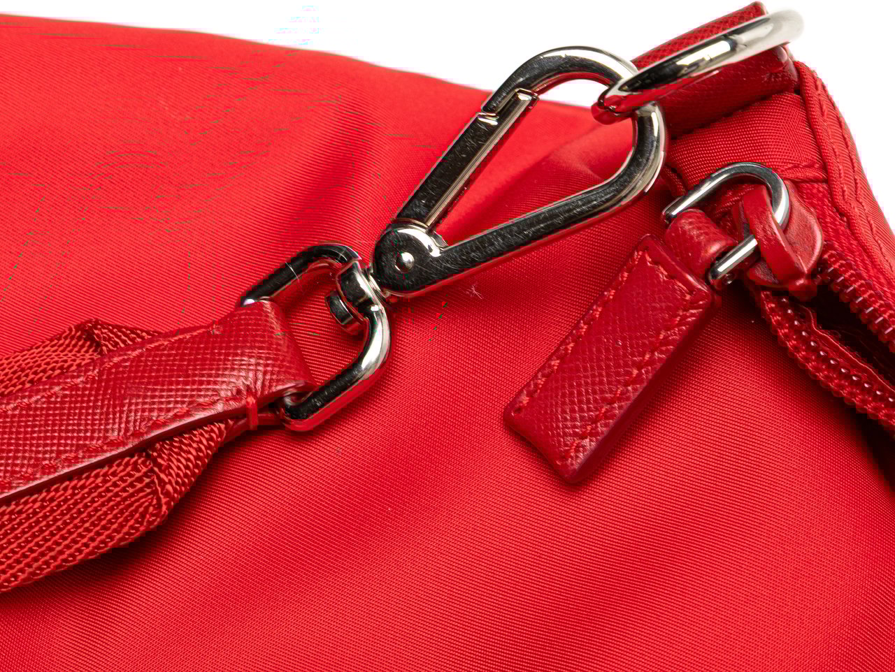 Prada Tessuto Zip Top Crossbody Rood