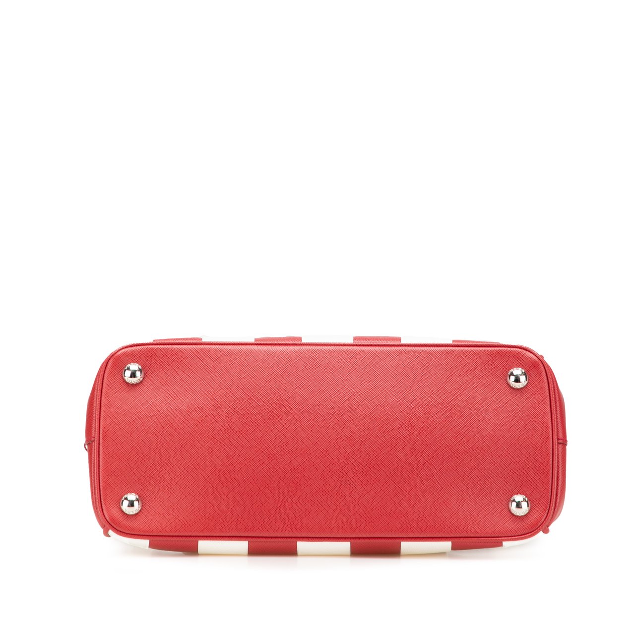 Prada Small Bicolor Saffiano Galleria Double Zip Satchel Rood