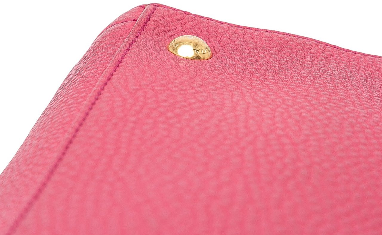 Prada Vitello Daino Open Convertible Tote Roze