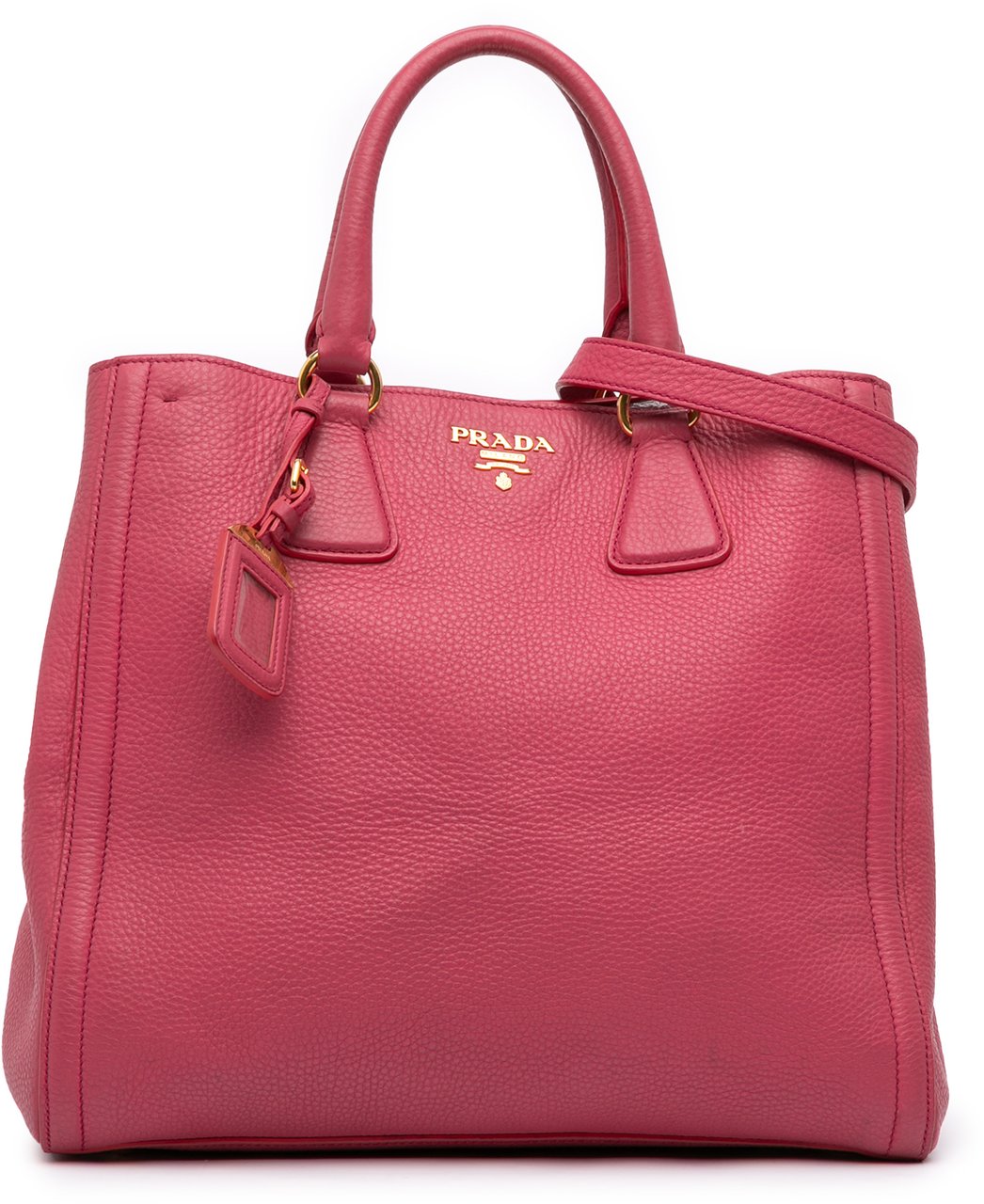 Prada Vitello Daino Open Convertible Tote Roze