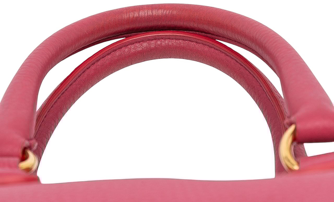 Prada Vitello Daino Open Convertible Tote Roze