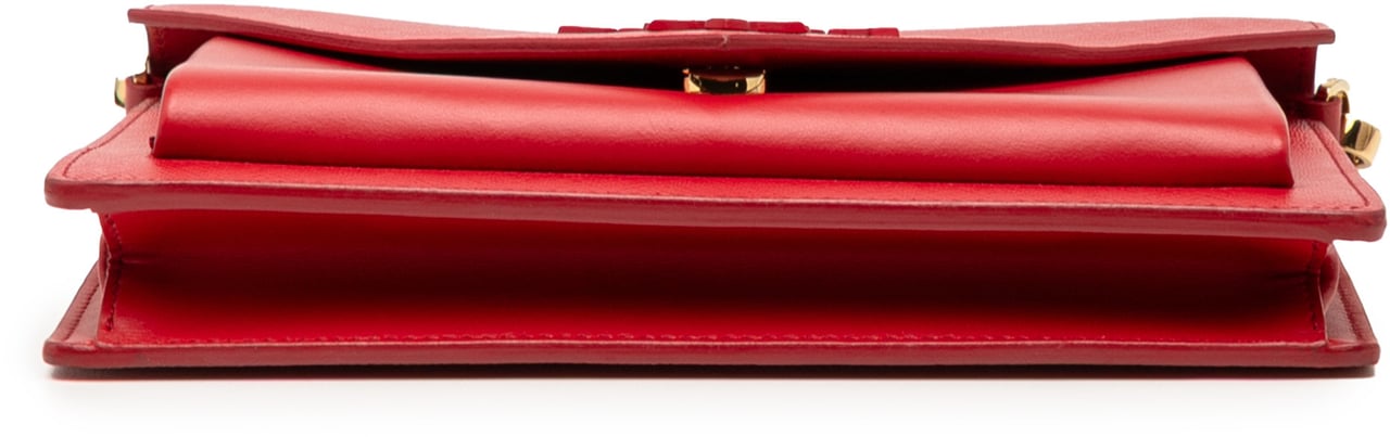 Prada Mini City Calf Trimmed Saffiano Monochrome Envelope Crossbody Rood