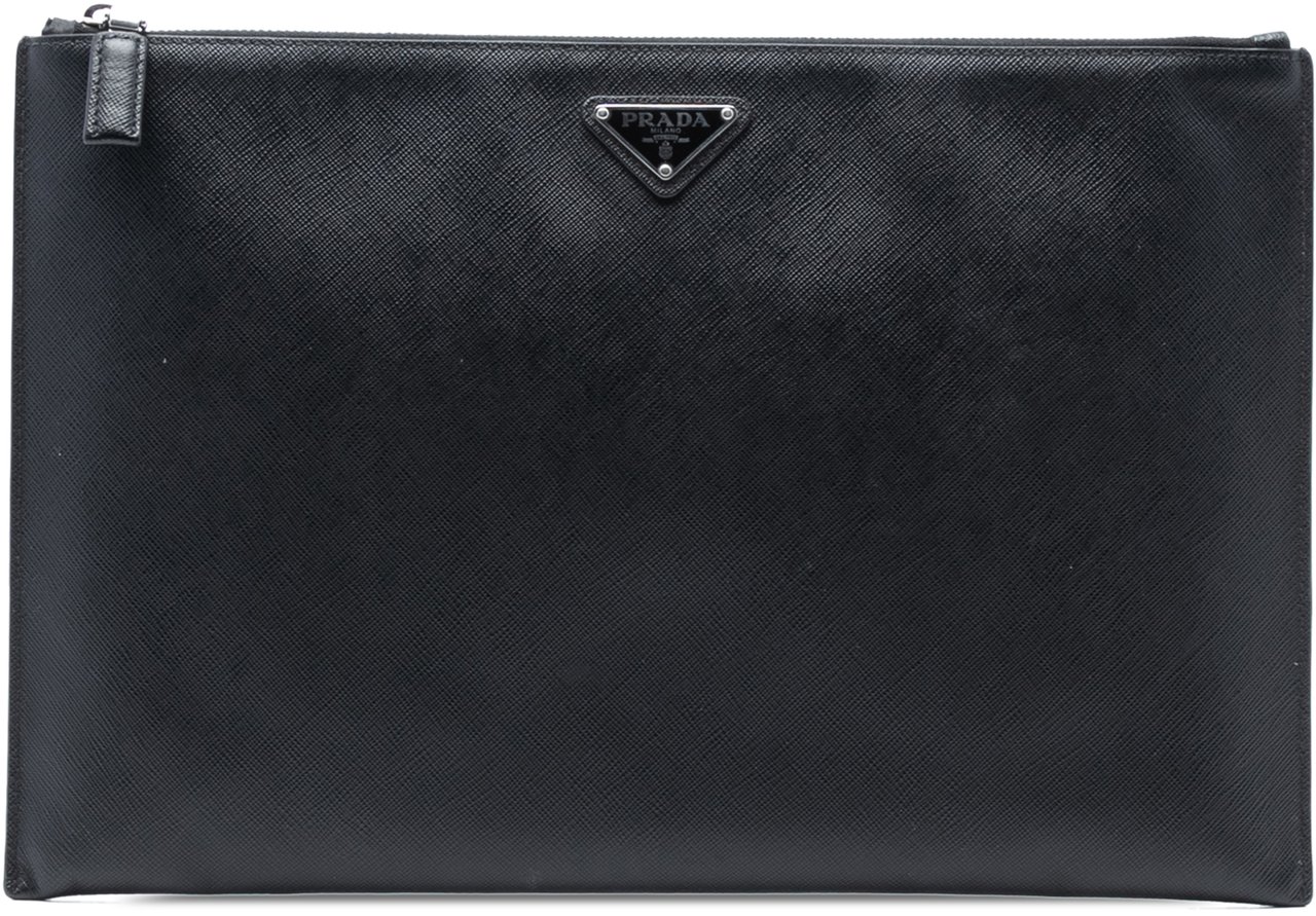 Prada Saffiano Clutch Zwart