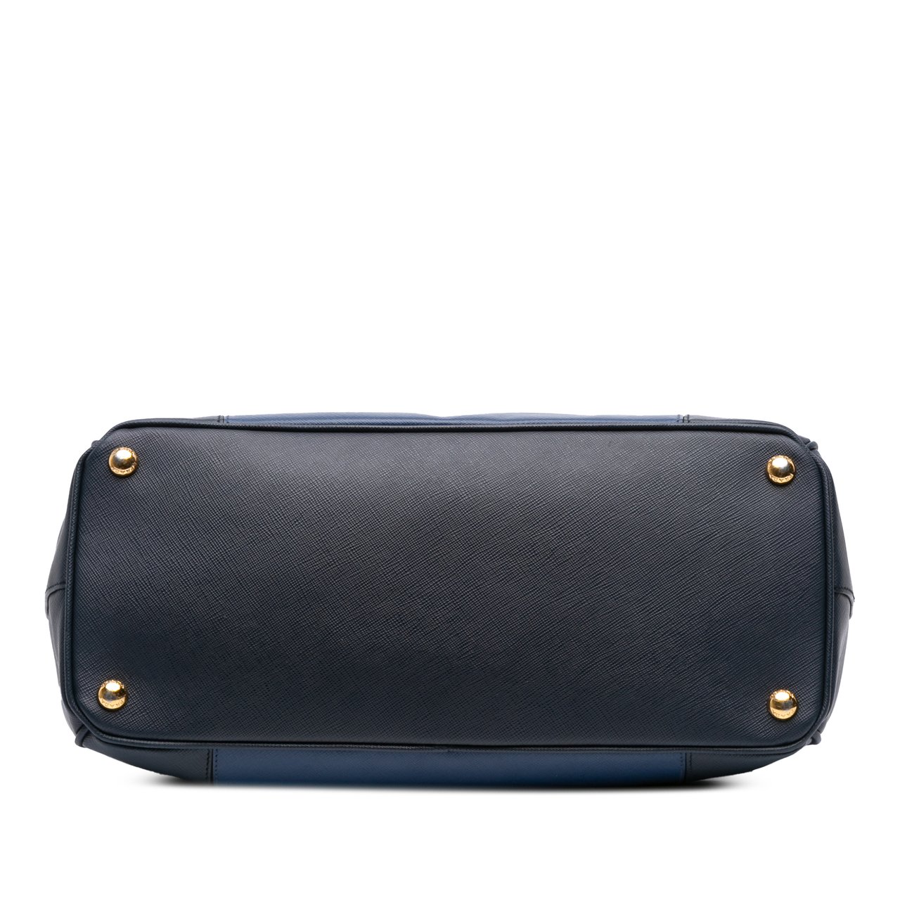 Prada Medium Bicolor Saffiano Lux Galleria Double Zip Satchel Blauw