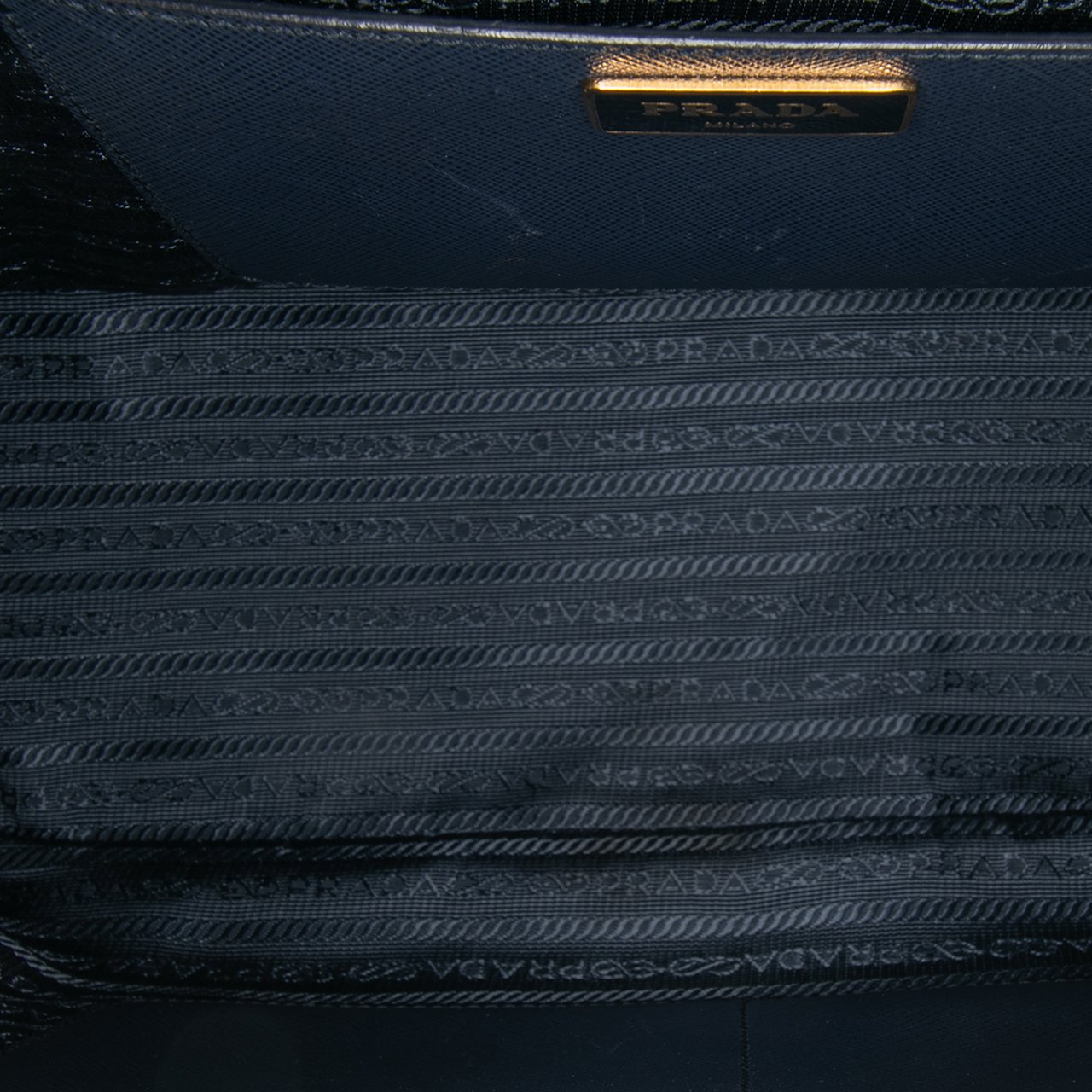 Prada Medium Bicolor Saffiano Lux Galleria Double Zip Satchel Blauw