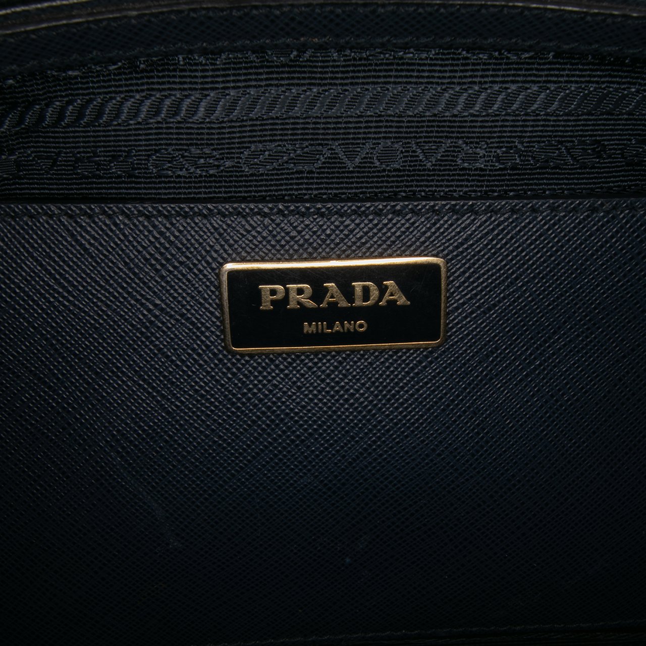 Prada Medium Bicolor Saffiano Lux Galleria Double Zip Satchel Blauw