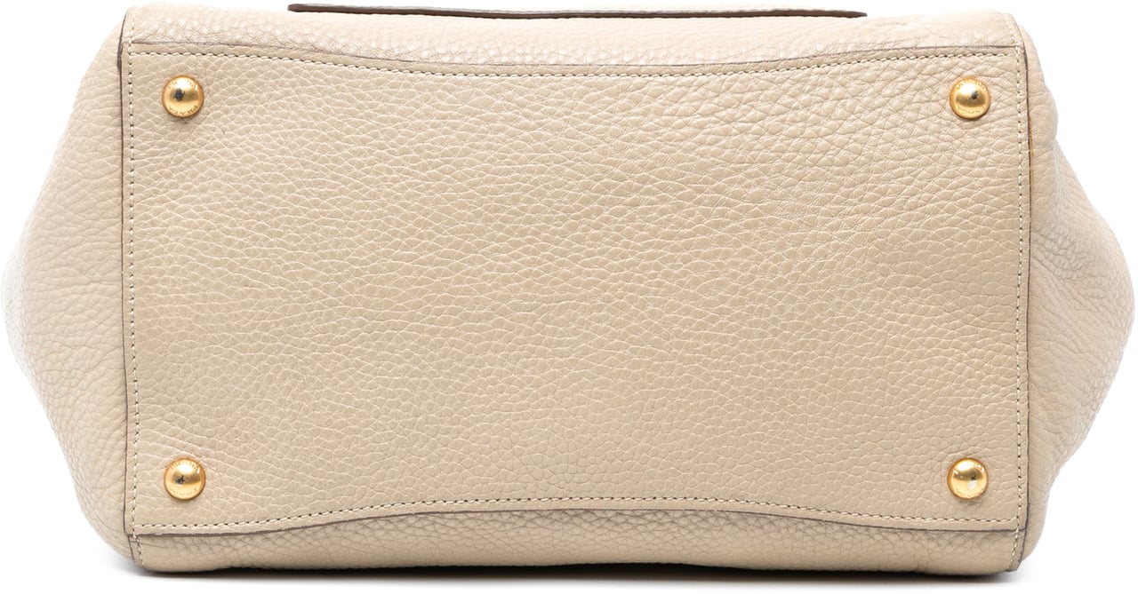 Prada Vitello Daino Front Pocket Open Convertible Tote Bruin