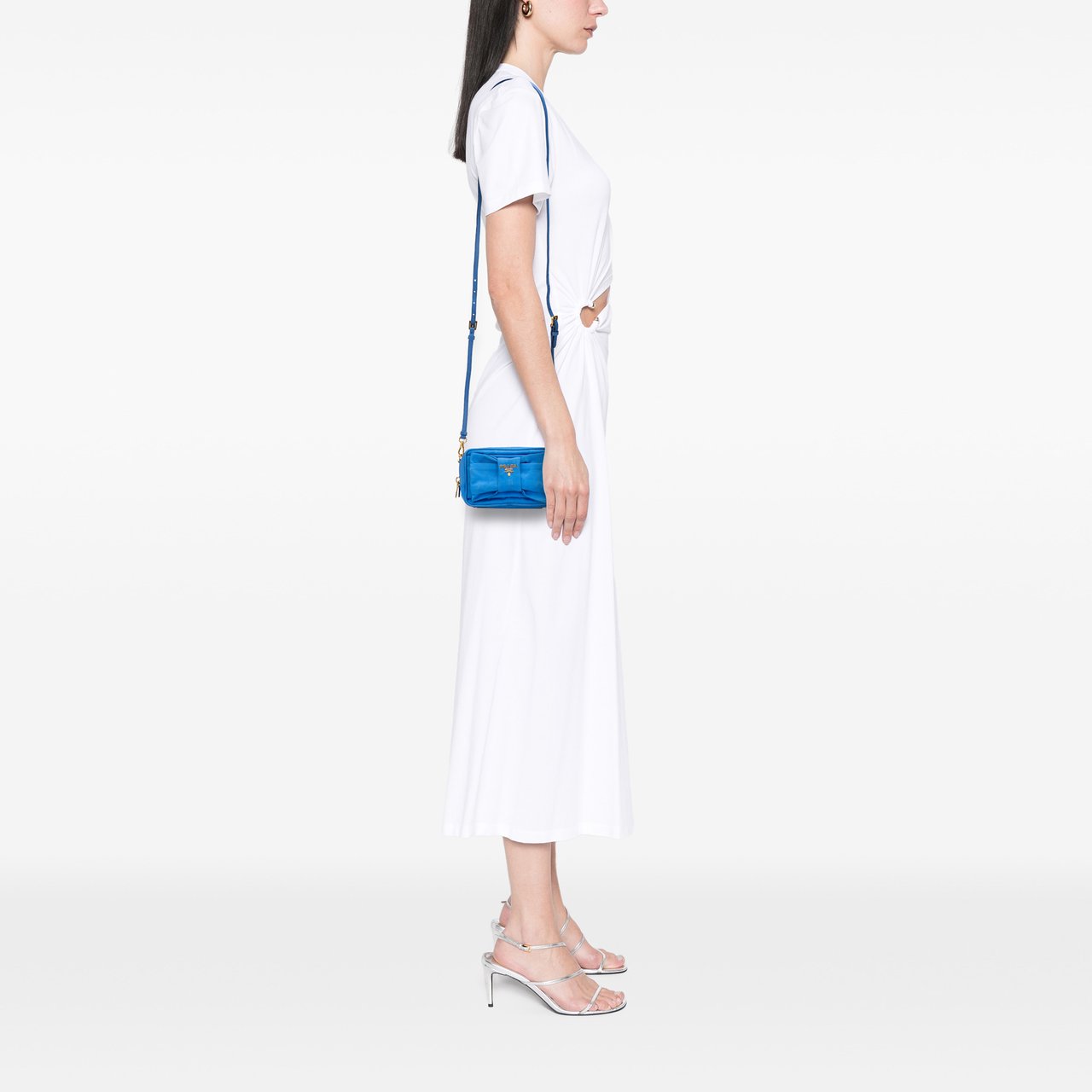Prada Tessuto Fiocco Bow Crossbody Blauw