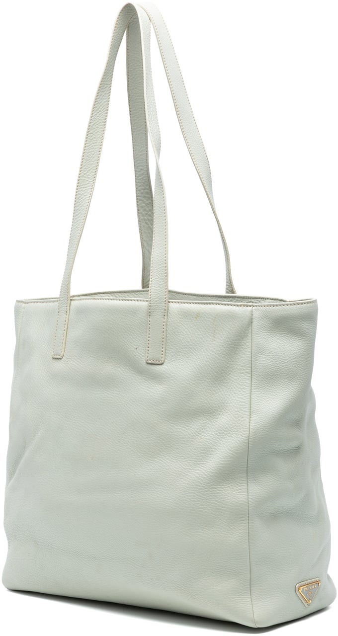 Prada Vitello Daino Tote Wit