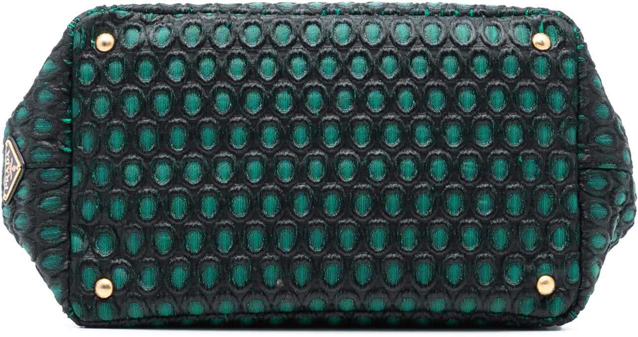 Prada Broccato Canapa Satchel Groen