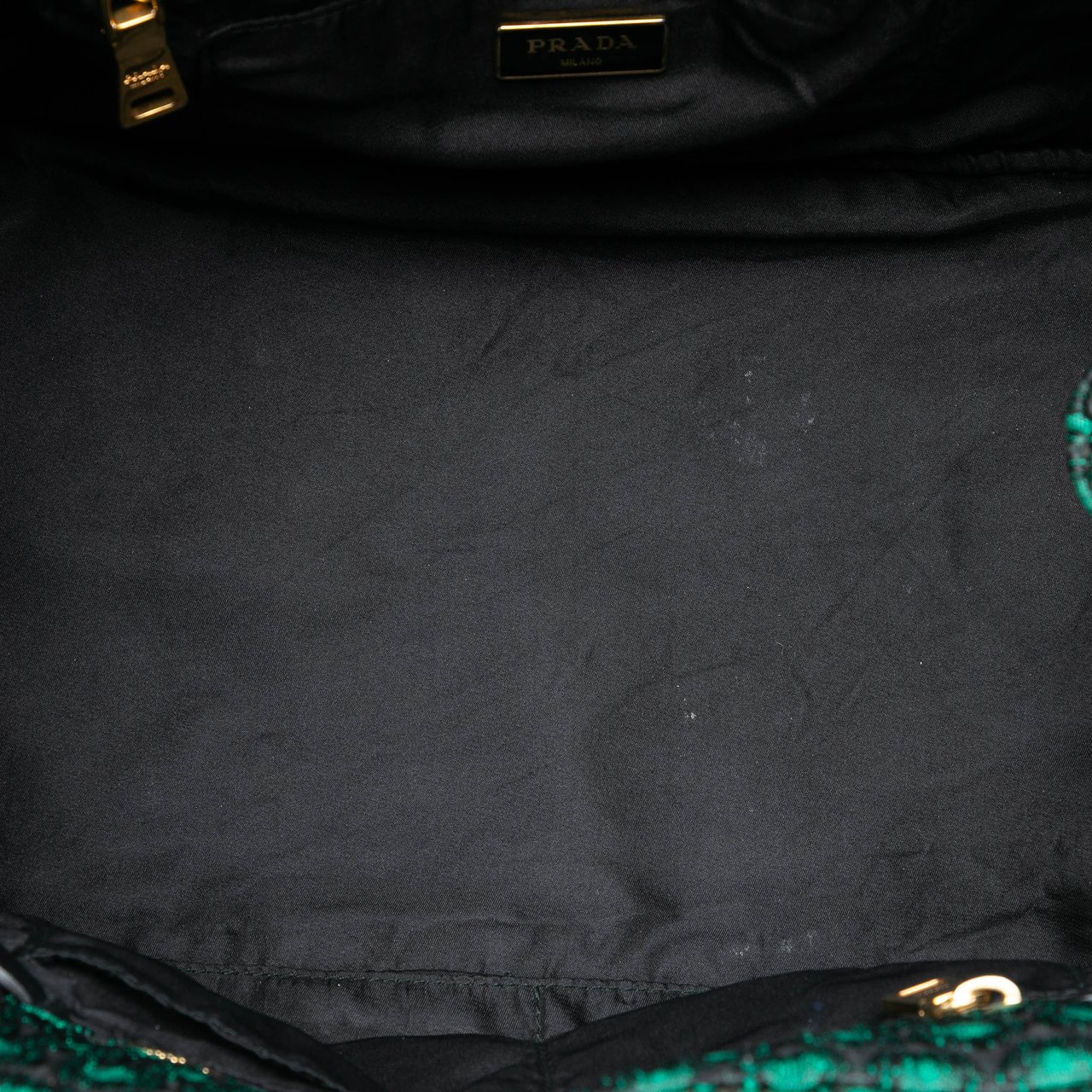 Prada Broccato Canapa Satchel Groen