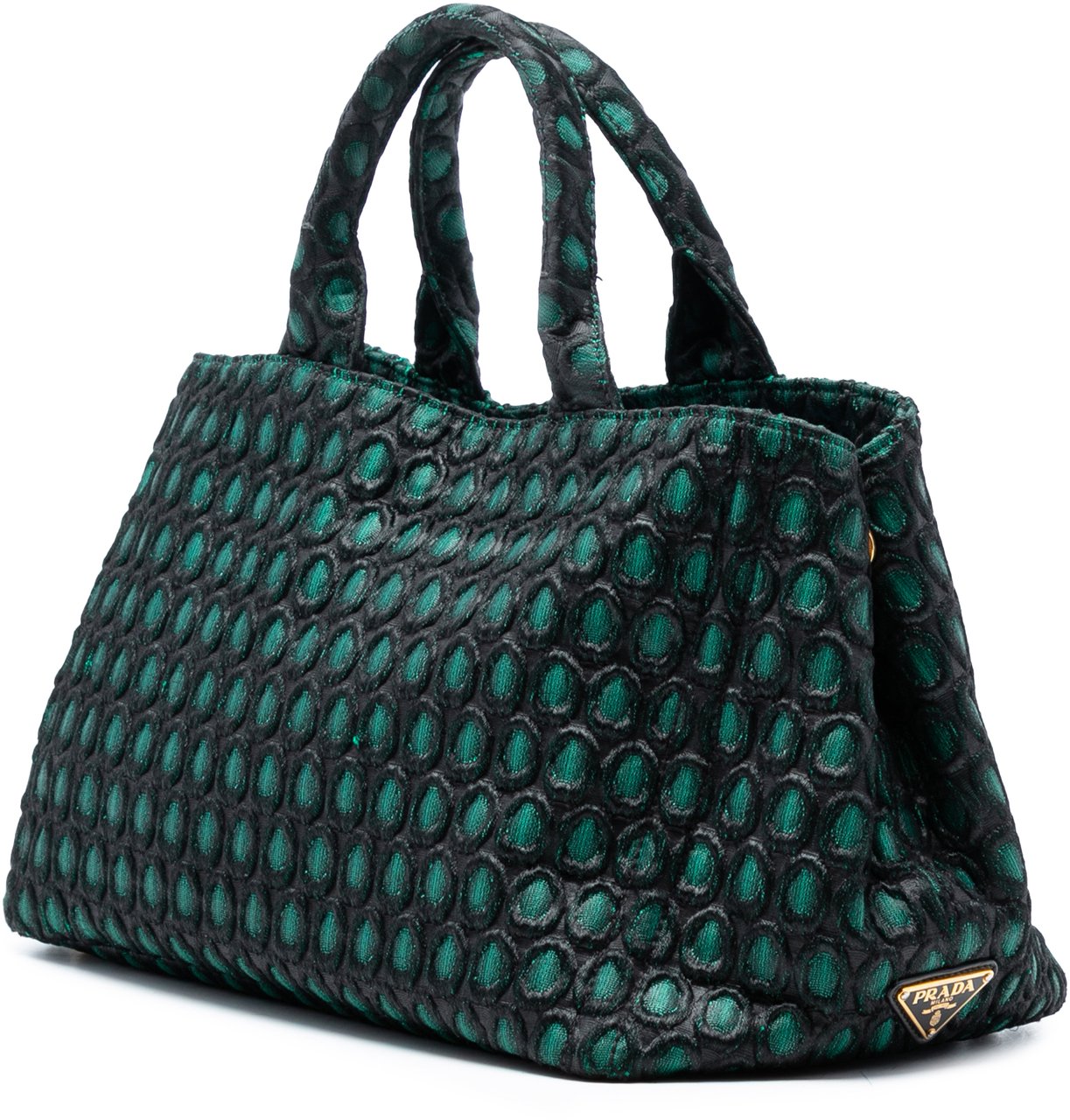 Prada Broccato Canapa Satchel Groen