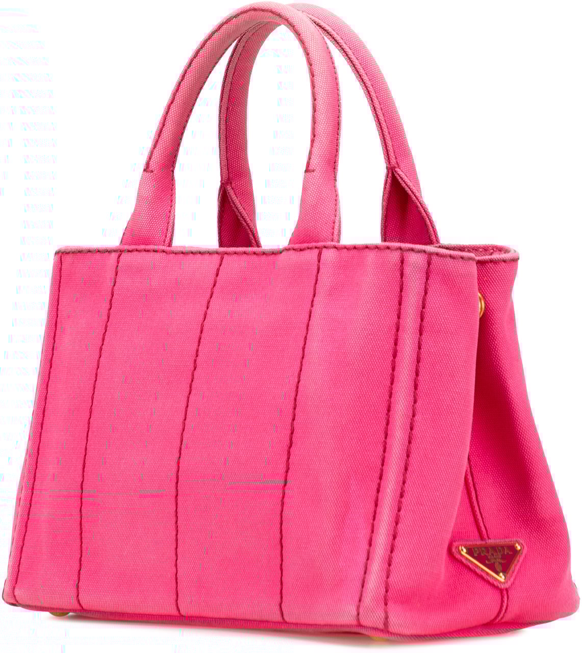 Prada Small Canvas Canapa Logo Satchel Roze