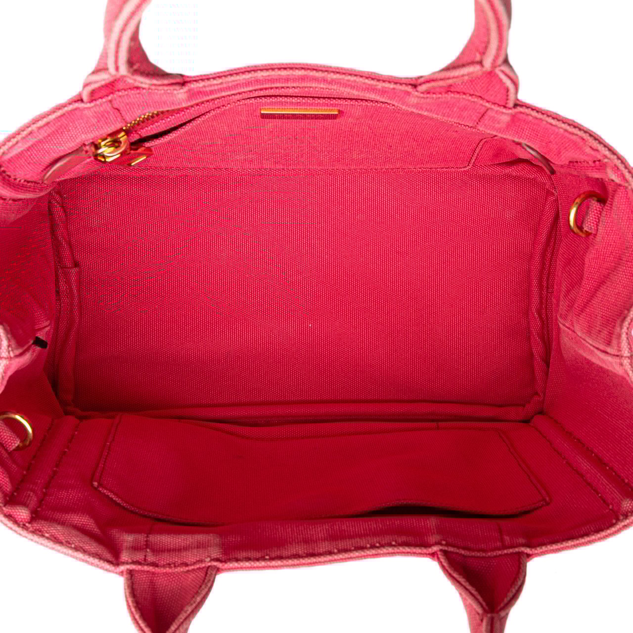 Prada Small Canvas Canapa Logo Satchel Roze