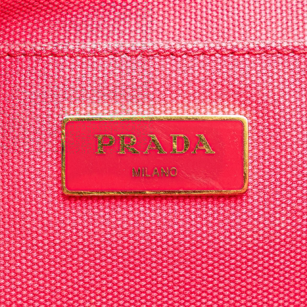 Prada Small Canvas Canapa Logo Satchel Roze