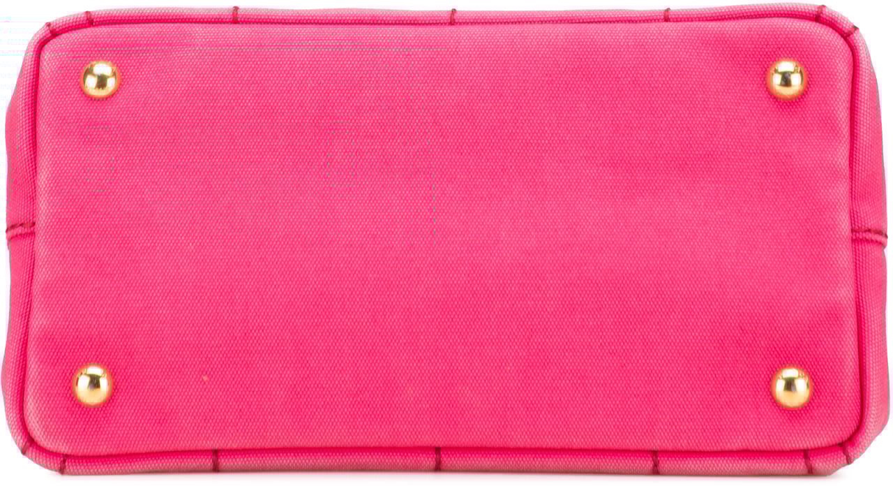 Prada Small Canvas Canapa Logo Satchel Roze