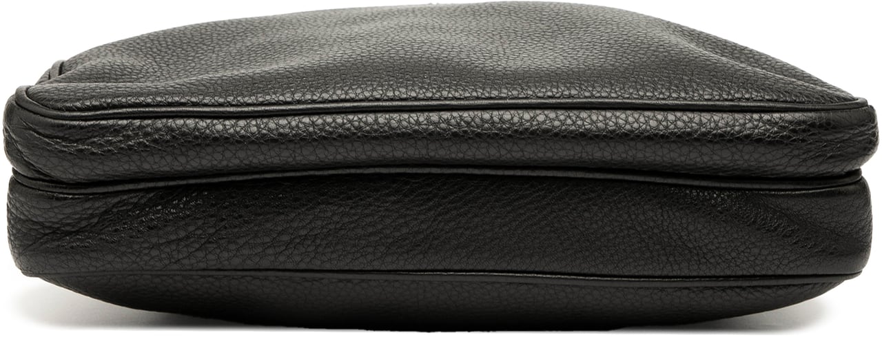 Prada Vitello City Zip Top Crossbody Zwart