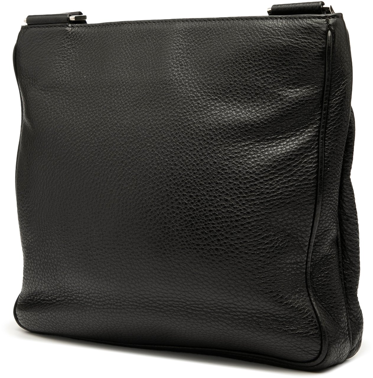 Prada Vitello City Zip Top Crossbody Zwart