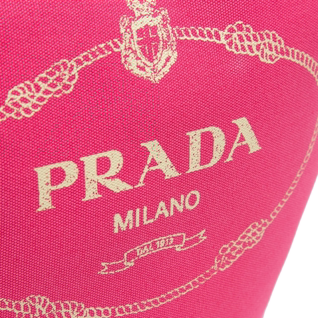 Prada Medium Canvas Canapa Logo Convertible Shopping Tote Roze