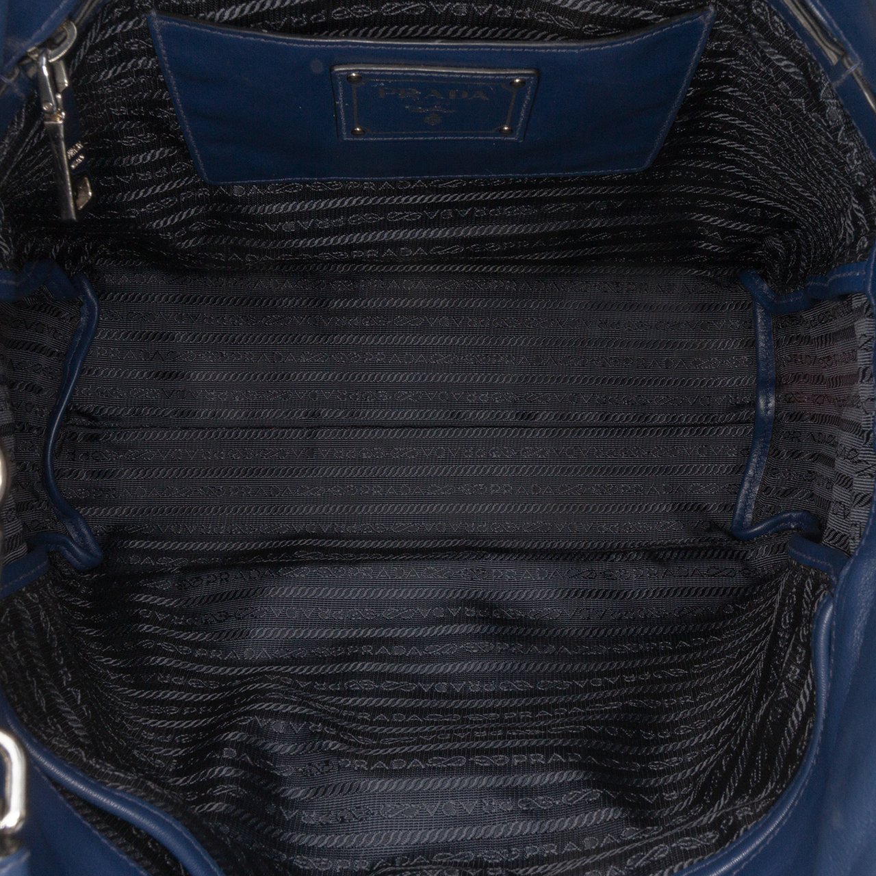 Prada Soft Calf Open Convertible Tote Blauw