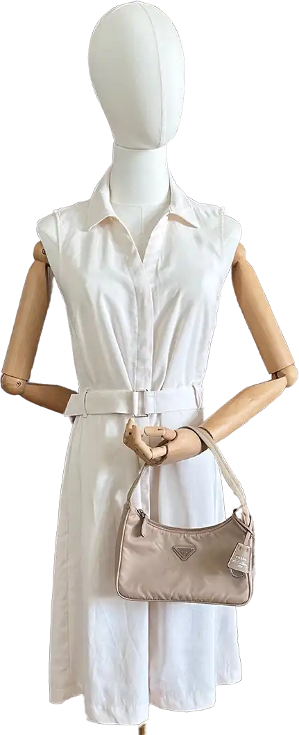 Prada Prada Re-Edition 2000 Mini Bag made of Re-Nylon beige / very good Beige