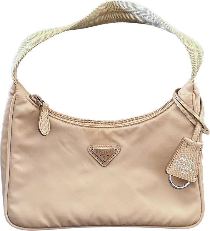 Prada Prada Re-Edition 2000 Mini Bag made of Re-Nylon beige / very good Beige