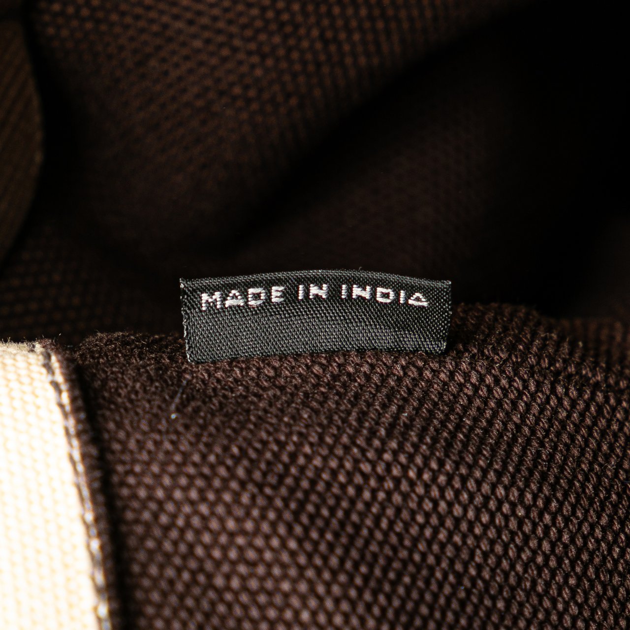 Prada Canvas Canapa Righe Striped Satchel Bruin