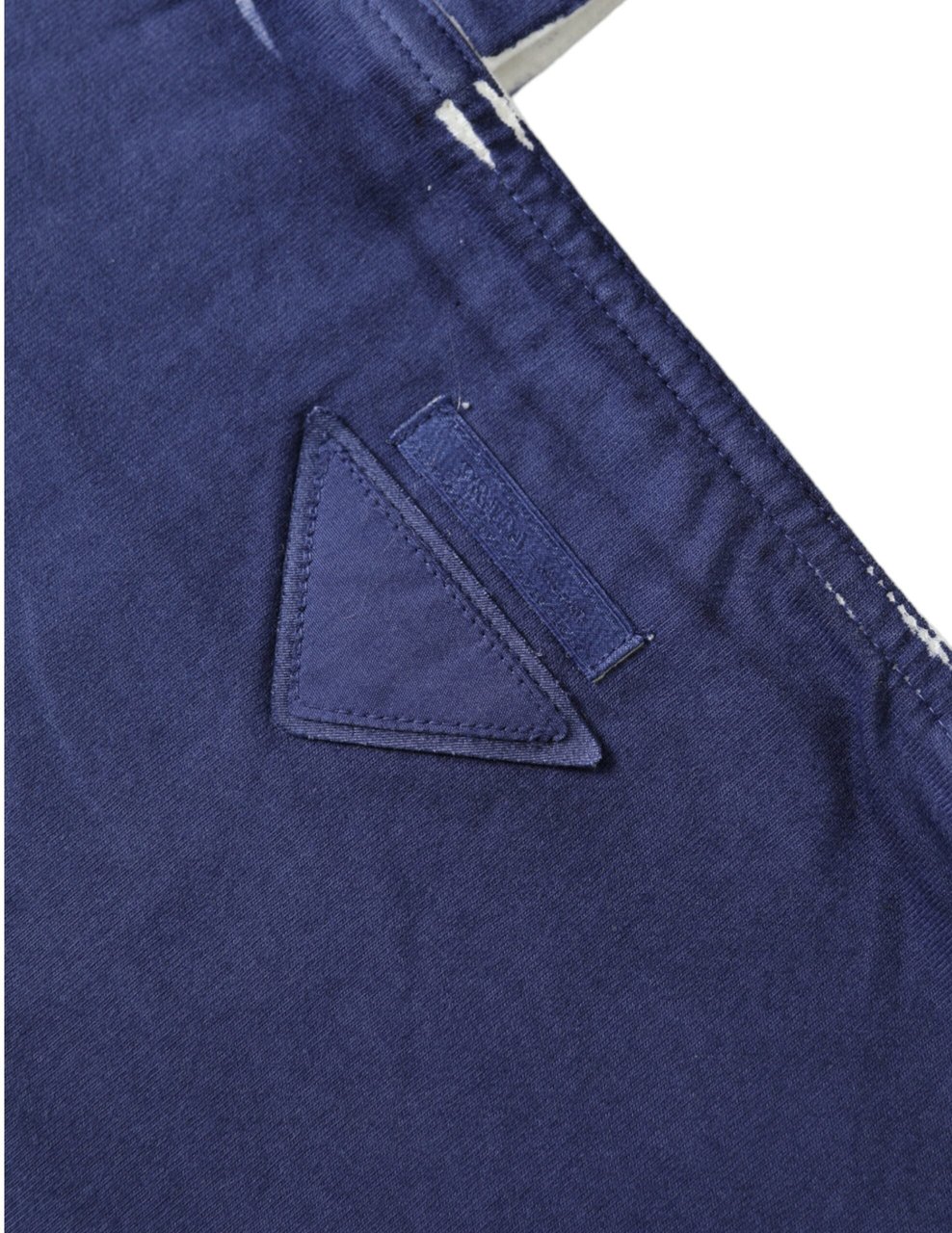 Prada Blue Jersey Fabric Logo Shoulder Shopping Tote Shopping Bag Blauw