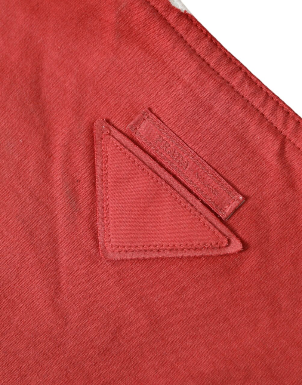 Prada Red Jersey Fabric Logo Shoulder Shopping Tote Bag Divers