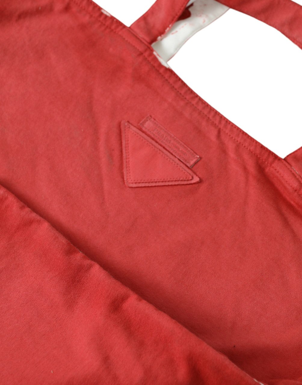 Prada Red Jersey Fabric Logo Shoulder Shopping Tote Bag Divers