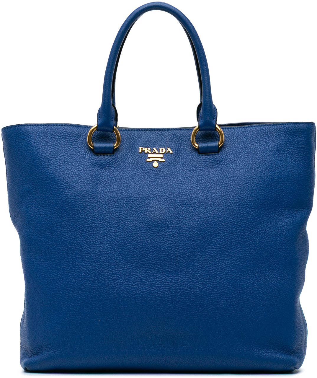 Prada Vitello Daino Tote Blauw