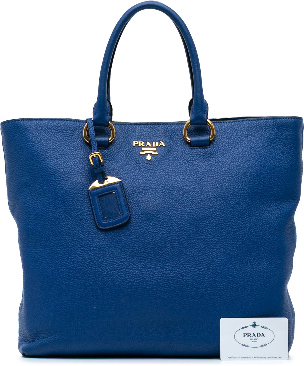 Prada Vitello Daino Tote Blauw