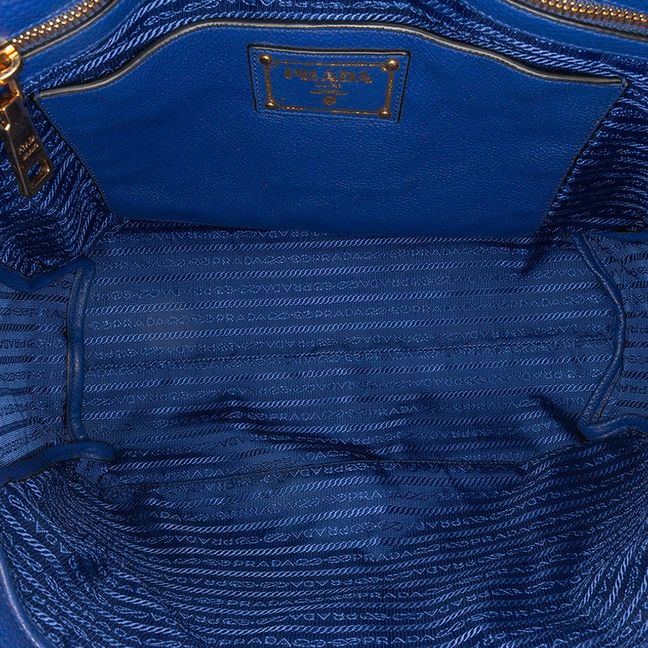 Prada Vitello Daino Tote Blauw