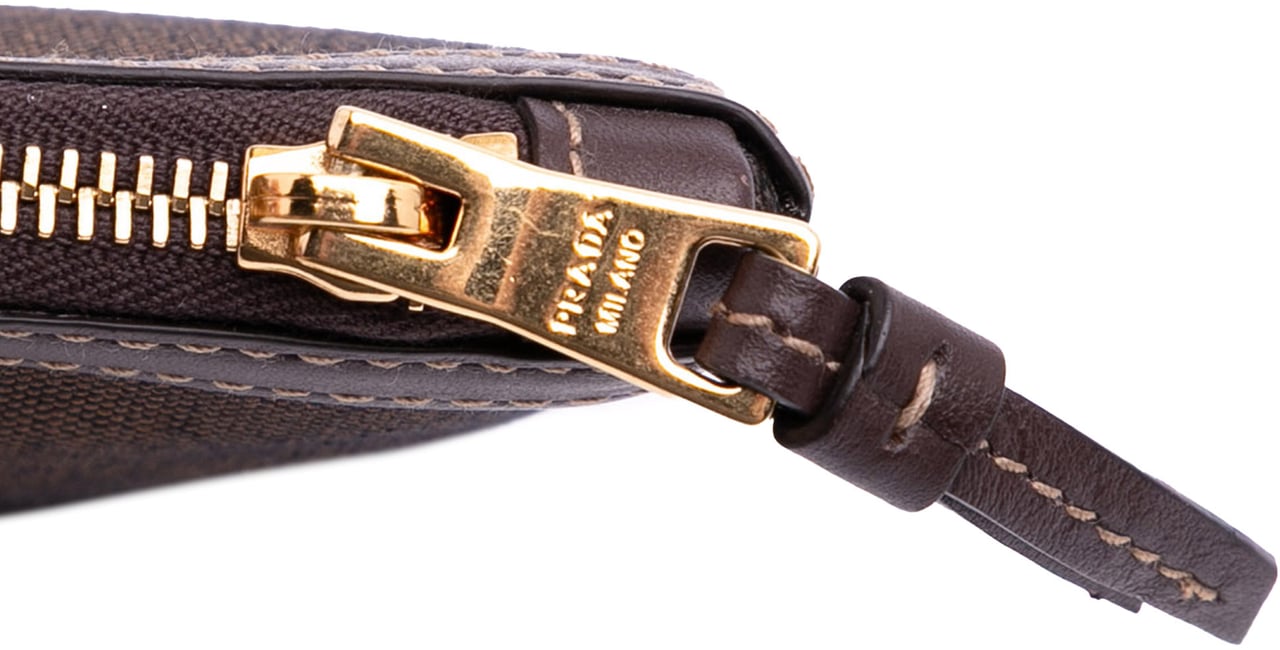 Prada Canvas Canapa Logo Pouch Bruin