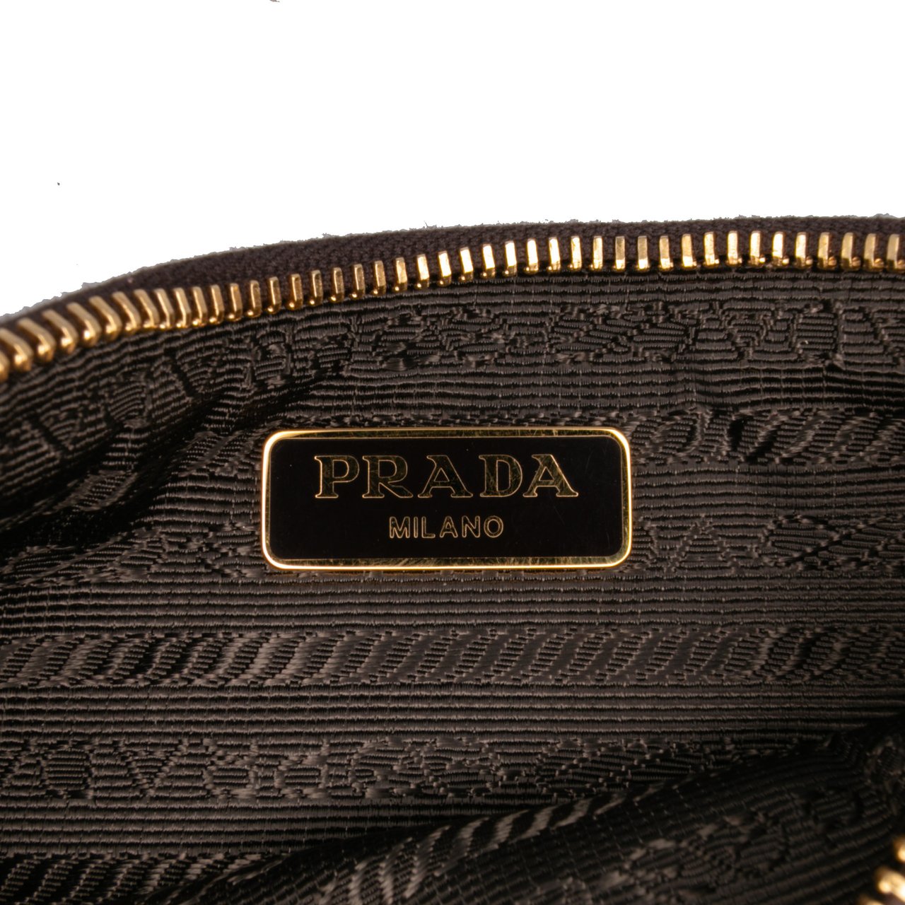 Prada Canvas Canapa Logo Pouch Bruin