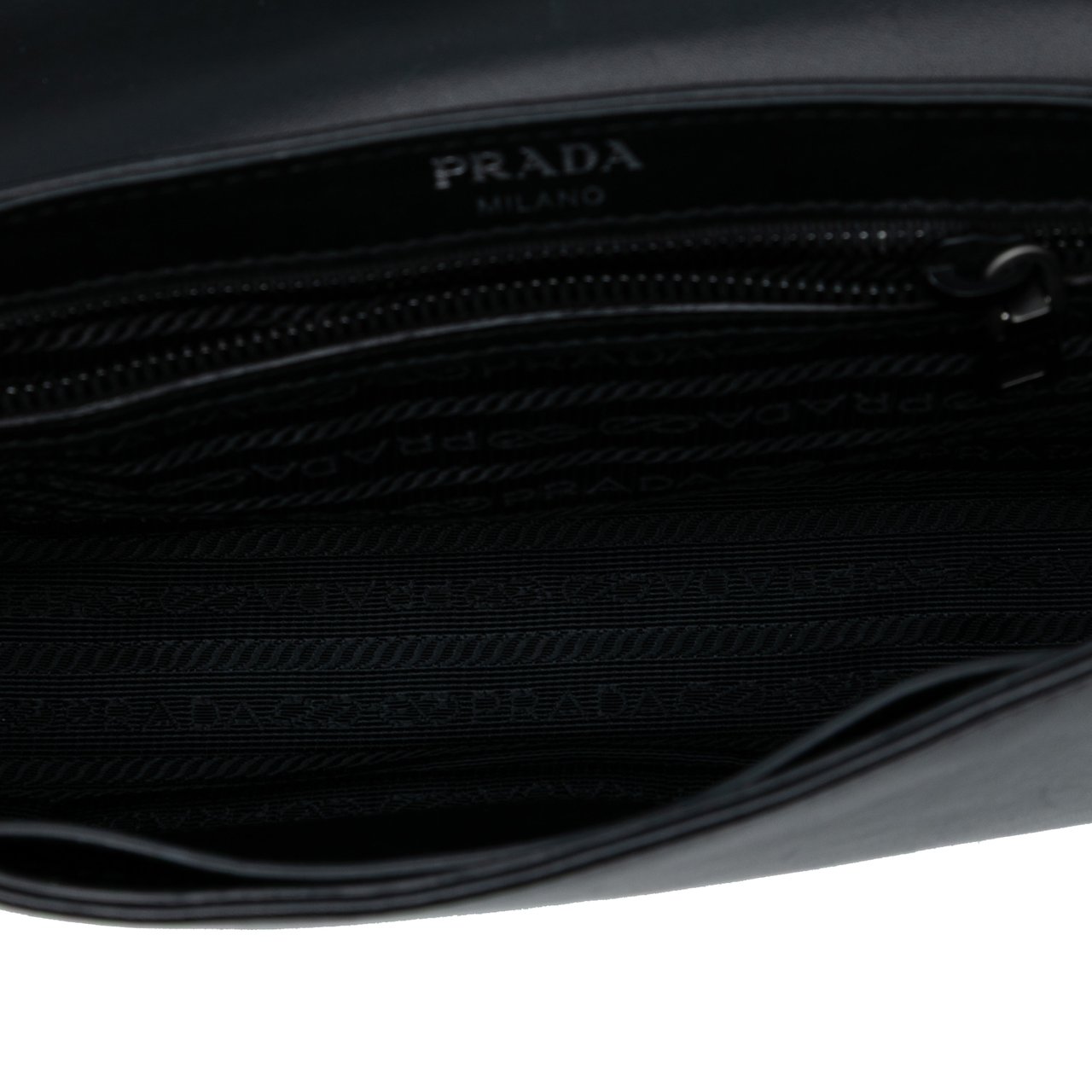 Prada Small Studded Glace Calf Chain Flap Wit