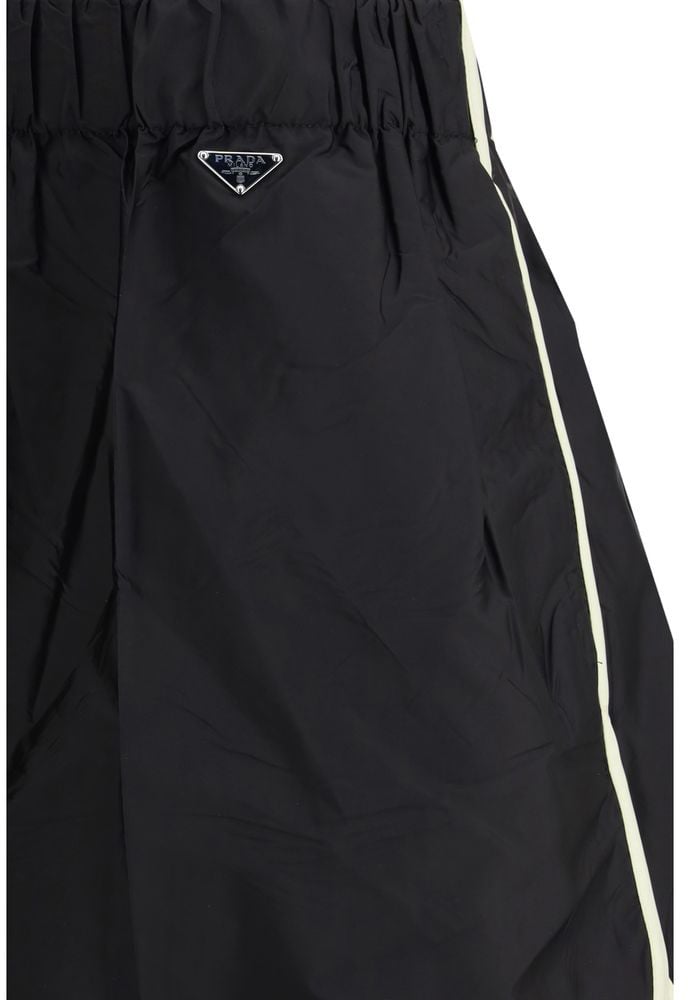 Prada Black Recycled Polyamide Bermuda Shorts Zwart
