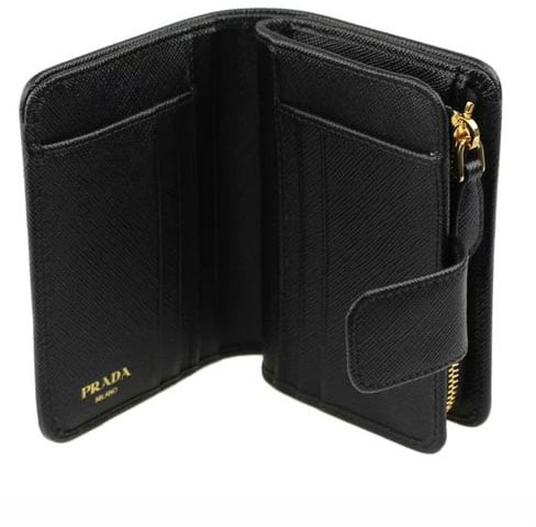 Prada Prada Black Nylon Wallet Zwart
