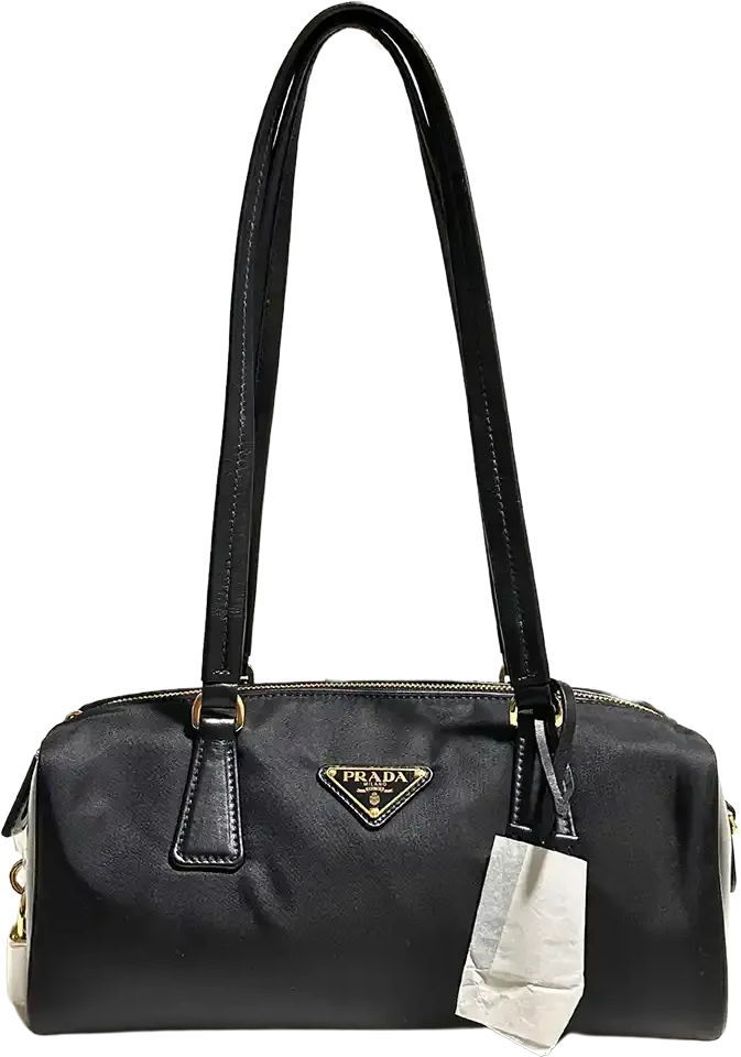 Prada Prada medium-sized handle bag made of Re-Nylon and leather / unworn Zwart