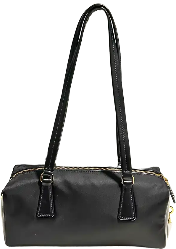 Prada Prada medium-sized handle bag made of Re-Nylon and leather / unworn Zwart
