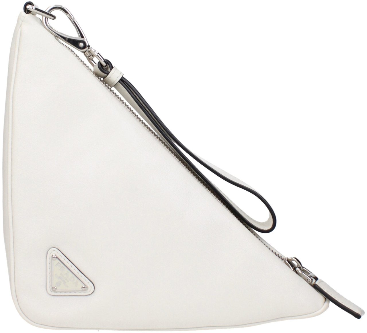 Prada White Leather Clutch Bag Wit